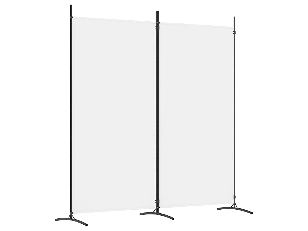 Kamerscherm met 2 panelen 175x180 cm stof wit