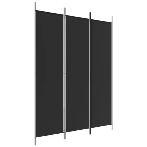 Kamerscherm met 3 panelen 150×200 cm stof zwart Kamerscherm met 3 panelen 150×200 cm stof zwart