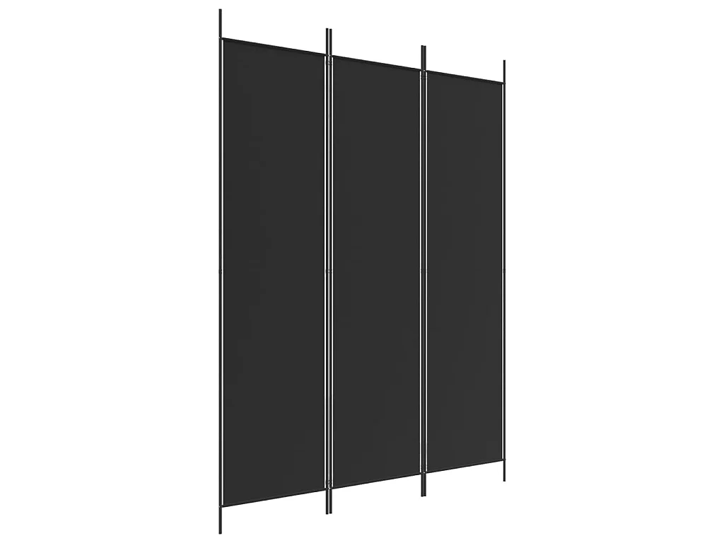 Kamerscherm met 3 panelen 150x200 cm stof zwart