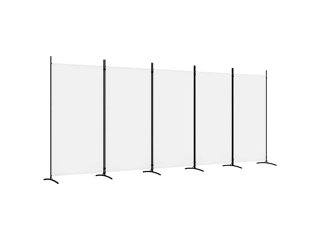 Kamerscherm met 5 panelen 433x180 cm stof wit