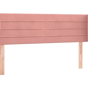 Hoofdbord met randen 147x23x78/88 cm fluweel roze Hoofdbord met randen 147x23x78/88 cm fluweel roze