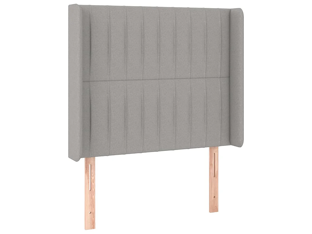 Hoofdbord met randen 103x16x118/128 cm stof lichtgrijs