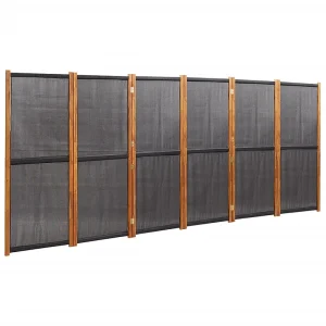 Kamerscherm met 6 panelen 420×180 cm zwart Kamerscherm met 6 panelen 420×180 cm zwart