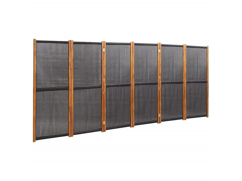 Kamerscherm met 6 panelen 420x180 cm zwart