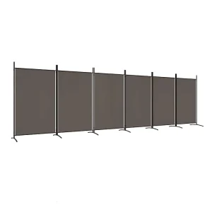 Kamerscherm met 6 panelen 520×180 cm stof antracietkleurig Kamerscherm met 6 panelen 520×180 cm stof antracietkleurig