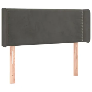 Hoofdbord met randen 103x16x78/88 cm fluweel donkergrijs