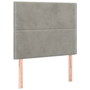 Hoofdbord lichtgrijs 100x5x118/128 cm fluweel