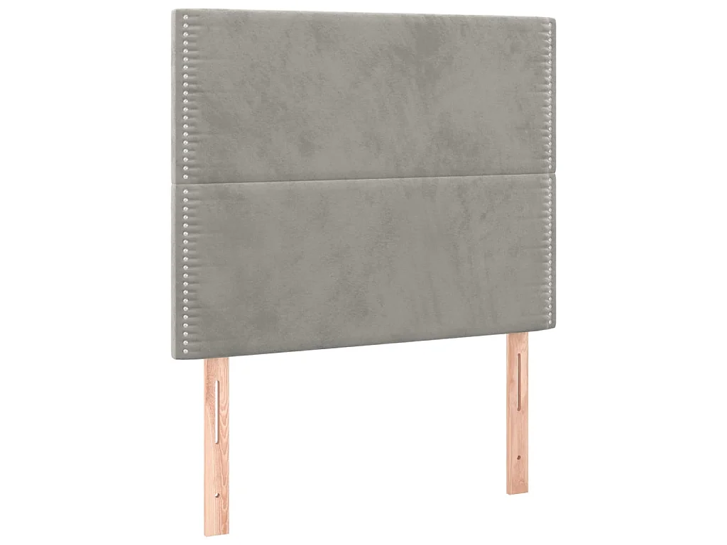 Hoofdbord lichtgrijs 100x5x118/128 cm fluweel