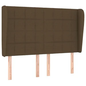 Hoofdbord met randen 147x23x118/128 cm stof donkerbruin Hoofdbord met randen 147x23x118/128 cm stof donkerbruin