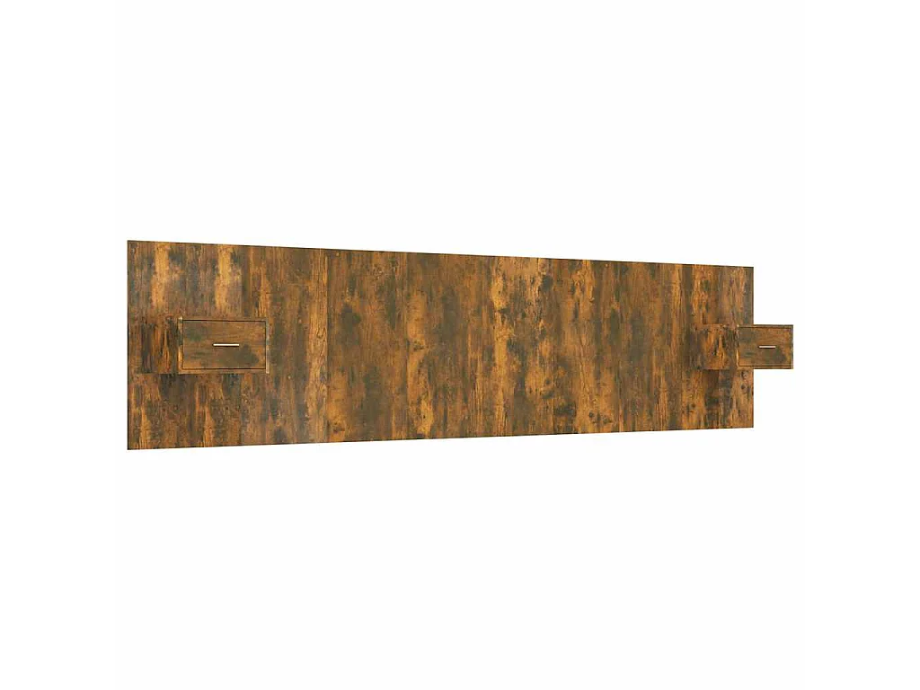 Hoofdbord met kastjes bewerkt hout gerookt eikenkleurig