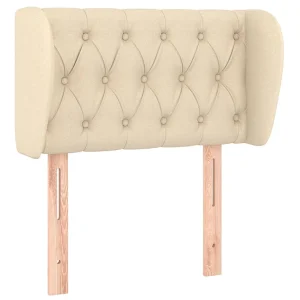 Hoofdbord met randen 83x23x78/88 cm stof crèmekleurig Hoofdbord met randen 83x23x78/88 cm stof crèmekleurig