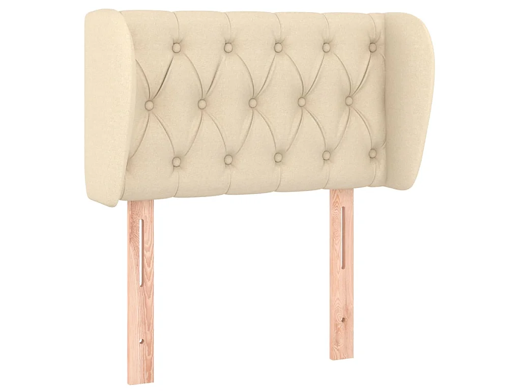 Hoofdbord met randen 83x23x78/88 cm stof crèmekleurig