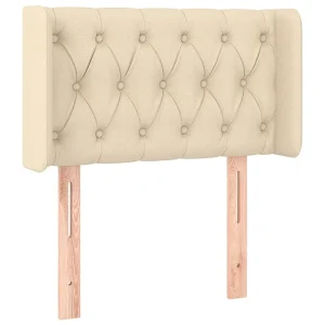 Hoofdbord met randen 83x16x78/88 cm stof crèmekleurig Hoofdbord met randen 83x16x78/88 cm stof crèmekleurig