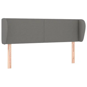 Hoofdbord met randen 147x23x78/88 cm stof donkergrijs