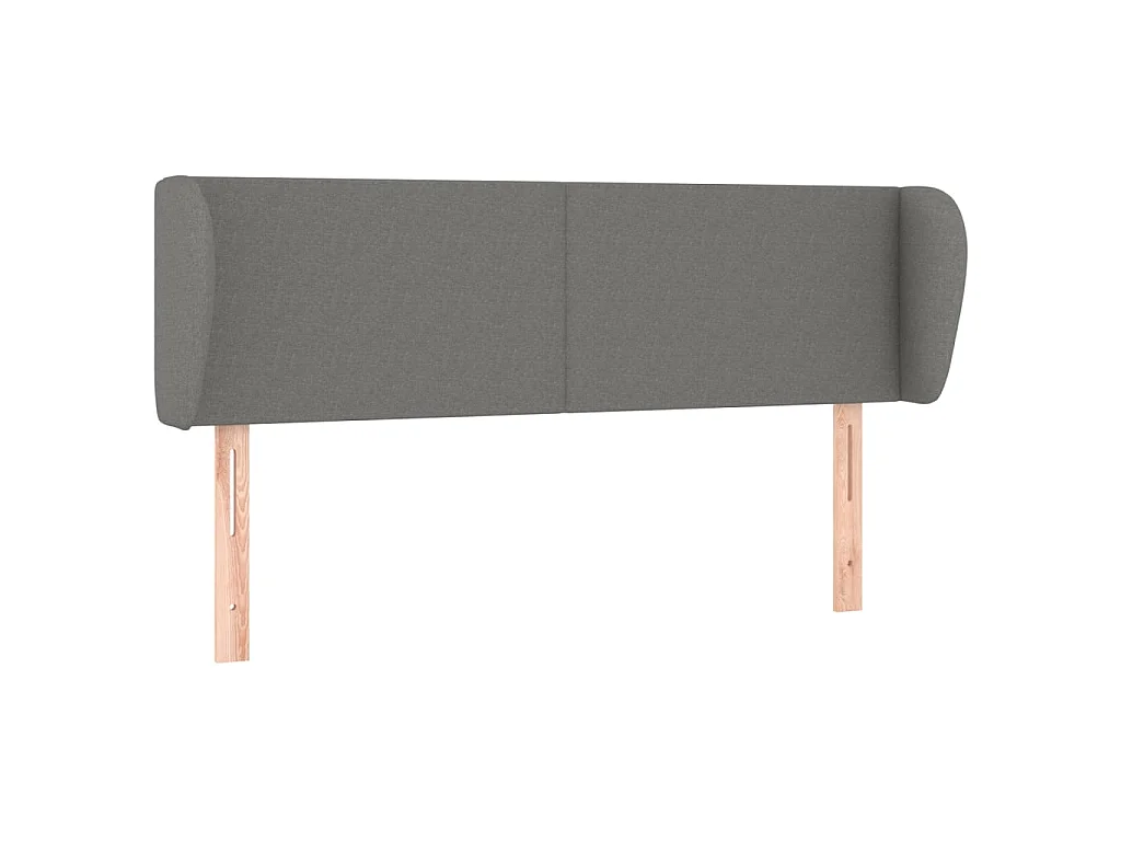 Hoofdbord met randen 147x23x78/88 cm stof donkergrijs