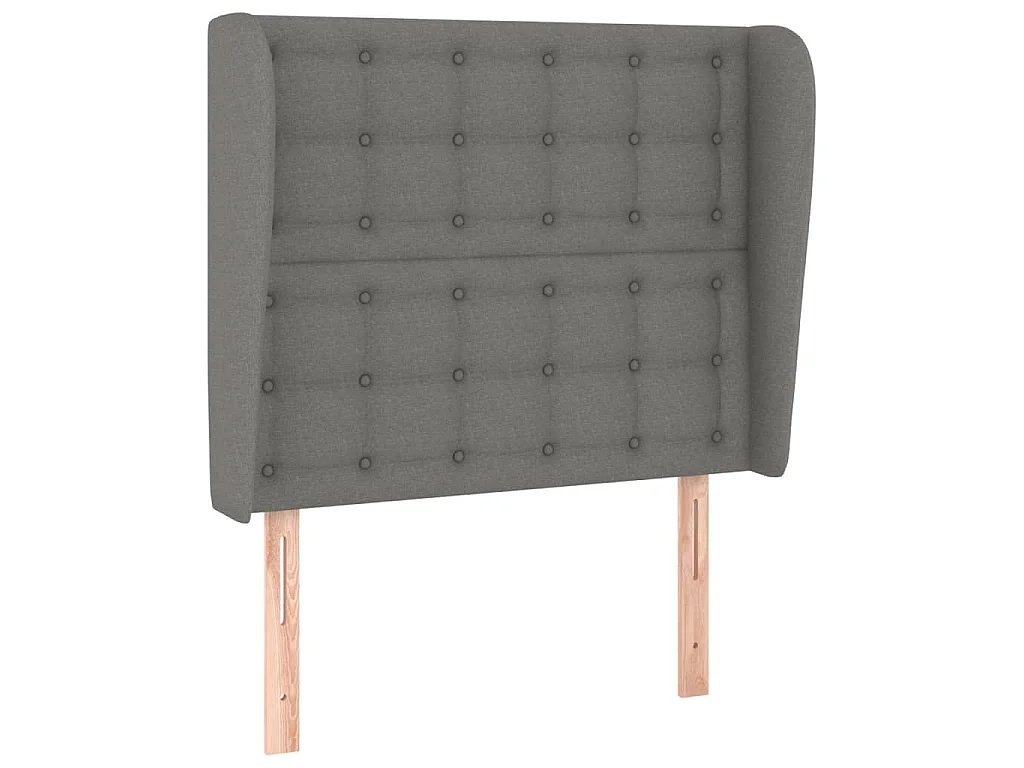 Hoofdbord met randen 103x23x118/128 cm stof donkergrijs