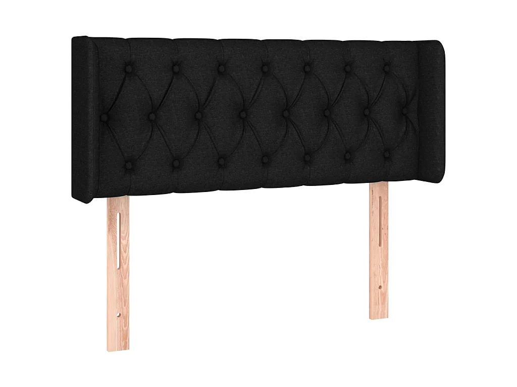 Hoofdbord met randen 93x16x78/88 cm stof zwart