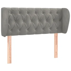 Hoofdbord met randen 103x23x78/88 cm fluweel lichtgrijs Hoofdbord met randen 103x23x78/88 cm fluweel lichtgrijs