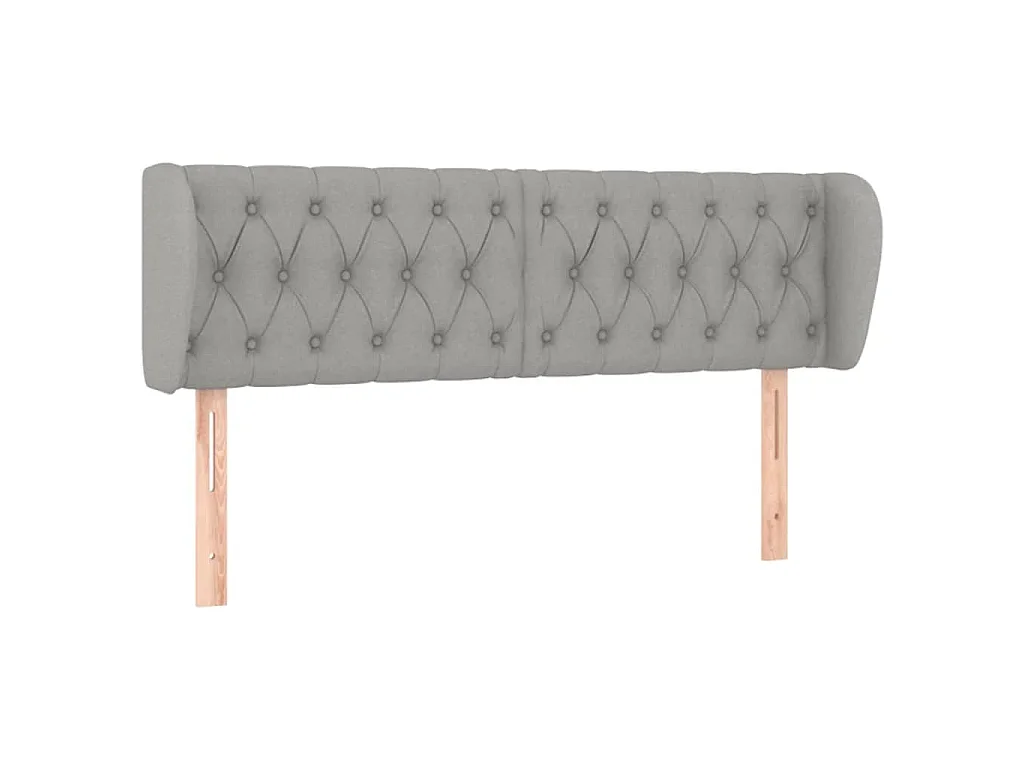 Hoofdbord met randen 147x23x78/88 cm stof lichtgrijs