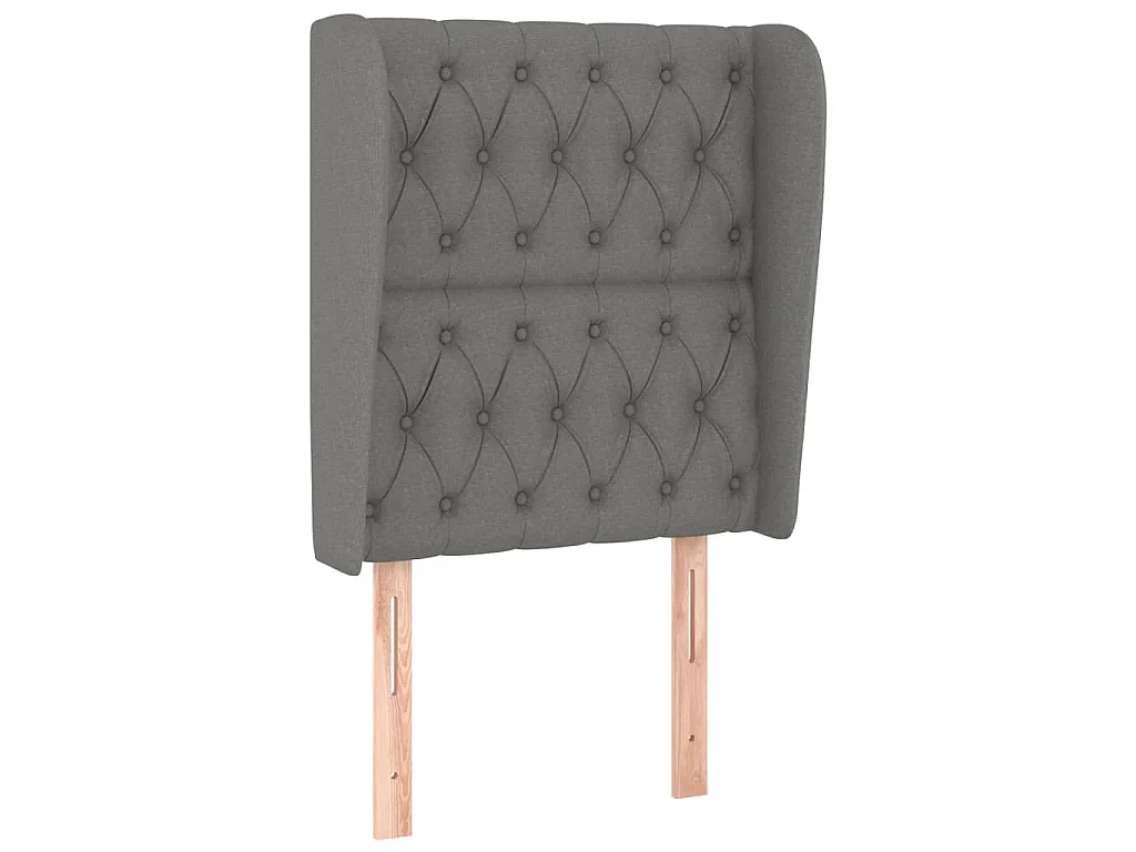Hoofdbord met randen 83x23x118/128 cm stof donkergrijs