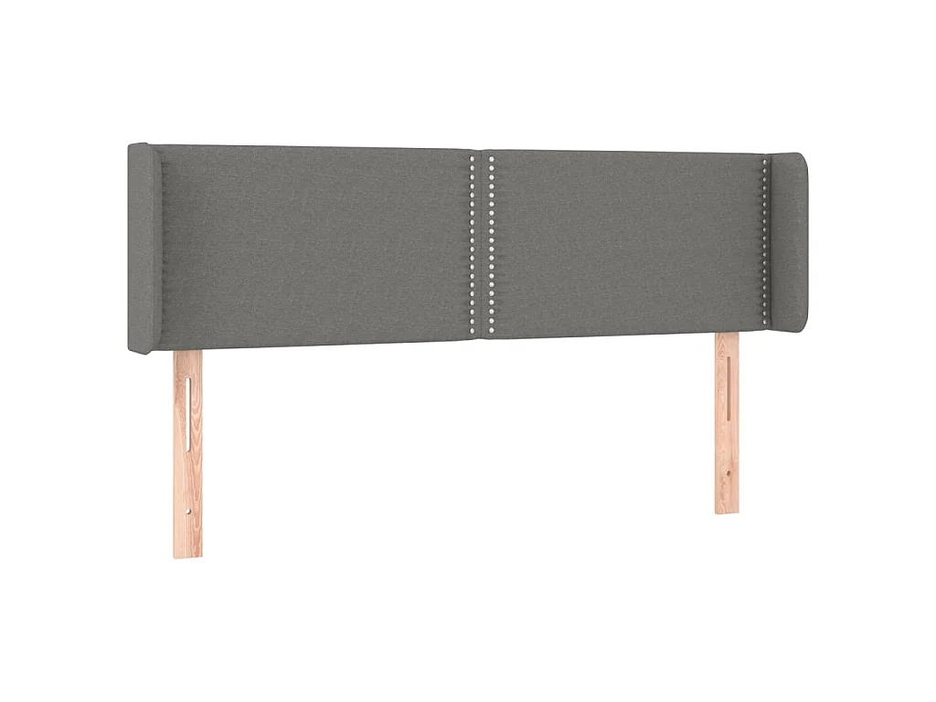 Hoofdbord met randen 147x16x78/88 cm stof donkergrijs