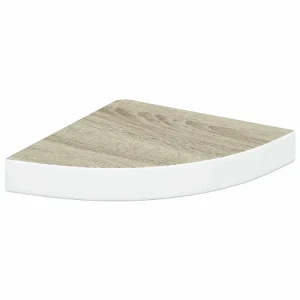 Hoekwandschap 25x25x3,8 cm MDF eikenkleurig en wit Hoekwandschap 25x25x3,8 cm MDF eikenkleurig en wit