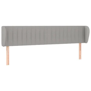Hoofdbord met randen 203x23x78/88 cm stof lichtgrijs Hoofdbord met randen 203x23x78/88 cm stof lichtgrijs