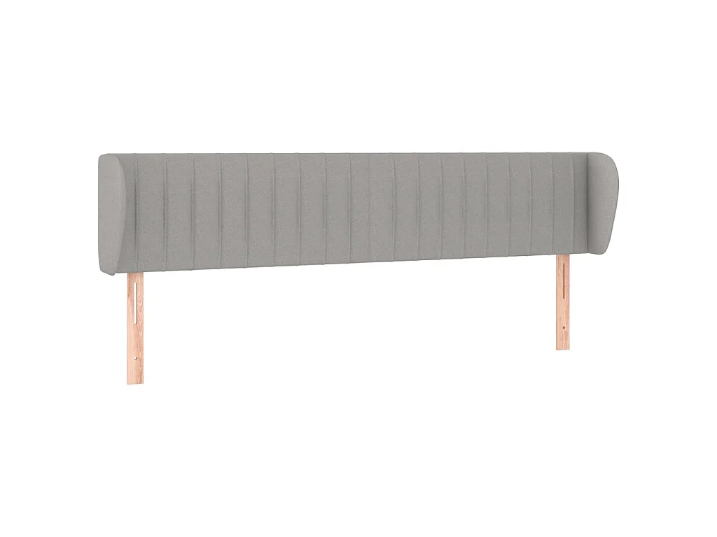Hoofdbord met randen 203x23x78/88 cm stof lichtgrijs