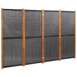 Kamerscherm met 4 panelen 280×180 cm zwart