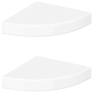 Zwevende hoekplanken 2 st hoogglans wit 25x25x3,8 cm MDF Zwevende hoekplanken 2 st hoogglans wit 25x25x3,8 cm MDF