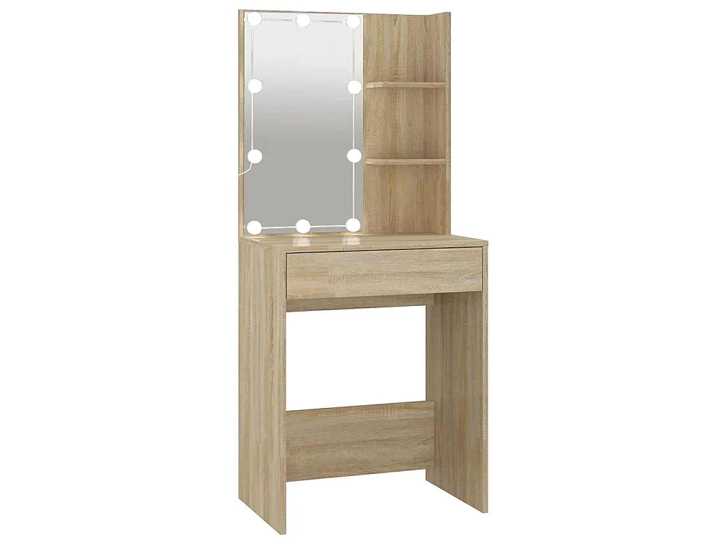 Kaptafel met LED-verlichting 60x40x140 cm sonoma eikenkleurig
