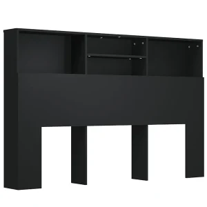 Hoofdbordkast 160x19x103,5 cm zwart