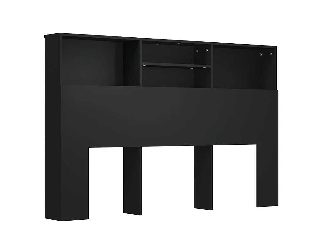 Hoofdbordkast 160x19x103,5 cm zwart
