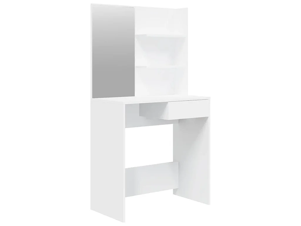Kaptafel met spiegel 74,5x40x141 cm wit