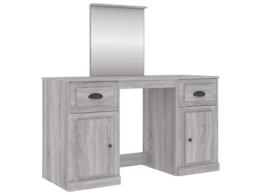 Kaptafel met spiegel 130x50x132,5 cm grijs sonoma eikenkleurig