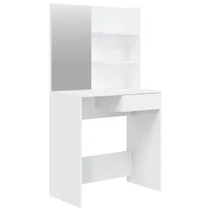 Kaptafel met spiegel 74,5x40x141 cm hoogglans wit