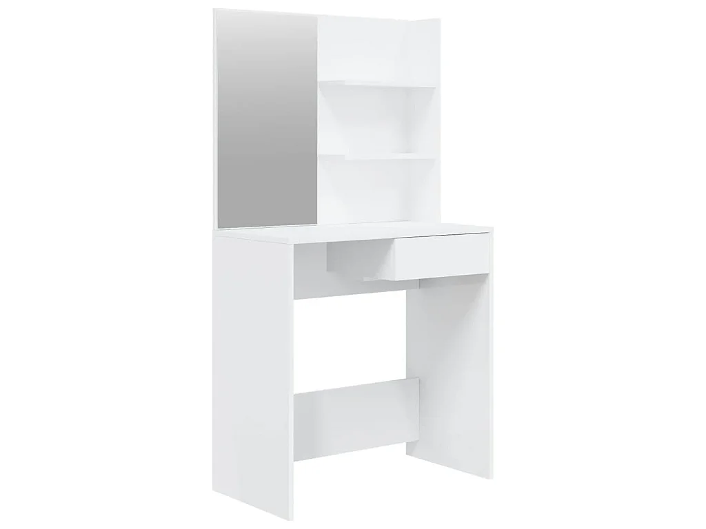 Kaptafel met spiegel 74,5x40x141 cm hoogglans wit