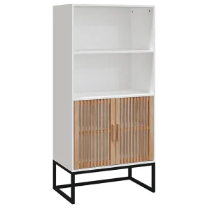 Hoge kast 60x35x125 cm bewerkt hout wit Hoge kast 60x35x125 cm bewerkt hout wit