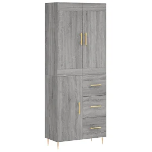 Hoge kast 69,5x34x180 cm bewerkt hout grijs sonoma eikenkleurig Hoge kast 69,5x34x180 cm bewerkt hout grijs sonoma eikenkleurig