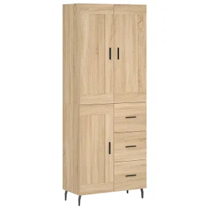Hoge kast 69,5x34x180 cm bewerkt hout sonoma eikenkleurig Hoge kast 69,5x34x180 cm bewerkt hout sonoma eikenkleurig