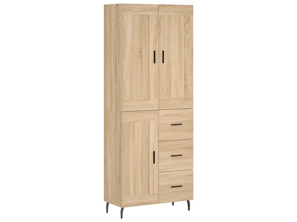 Hoge kast 69,5x34x180 cm bewerkt hout sonoma eikenkleurig