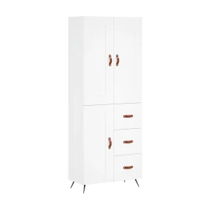 Hoge kast 69,5x34x180 cm bewerkt hout wit Hoge kast 69,5x34x180 cm bewerkt hout wit