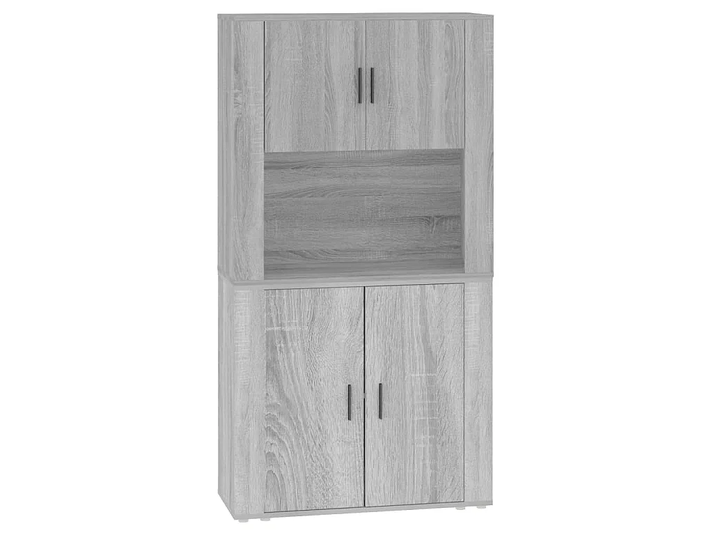 Hoge kast bewerkt hout grijs sonoma eikenkleurig