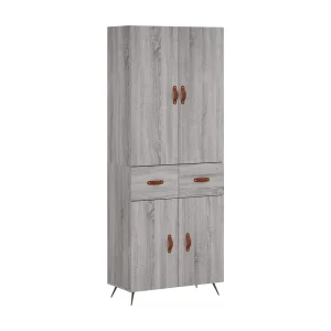 Hoge kast 69,5x34x180 cm bewerkt hout grijs sonoma eikenkleurig Hoge kast 69,5x34x180 cm bewerkt hout grijs sonoma eikenkleurig