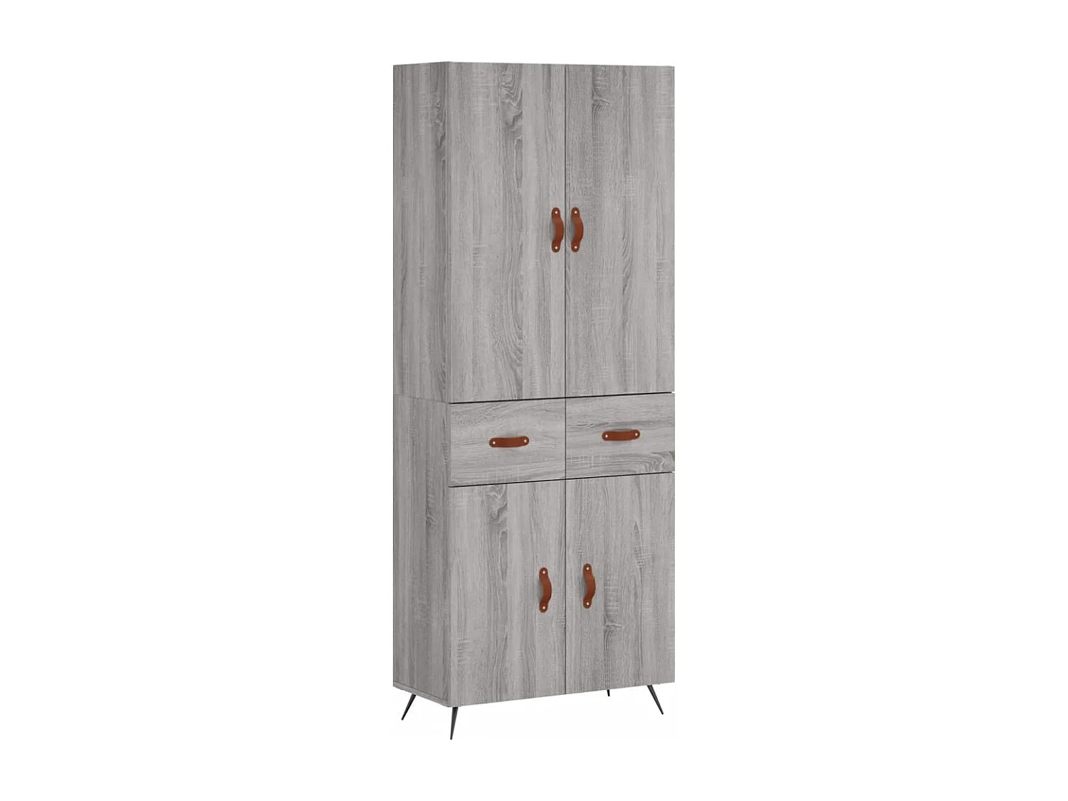 Hoge kast 69,5x34x180 cm bewerkt hout grijs sonoma eikenkleurig
