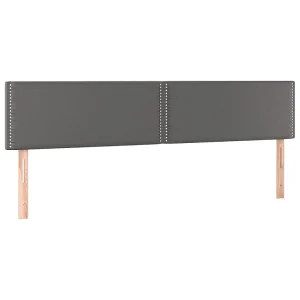 Hoofdborden 200x5x78/88 cm kunstleer grijs