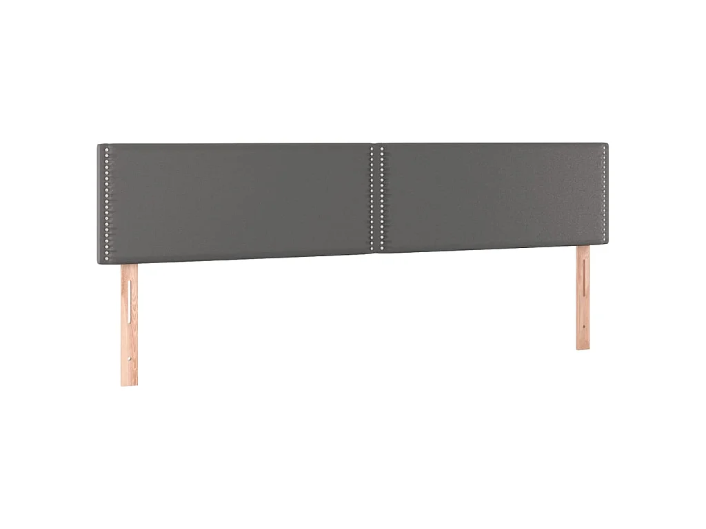 Hoofdborden 200x5x78/88 cm kunstleer grijs