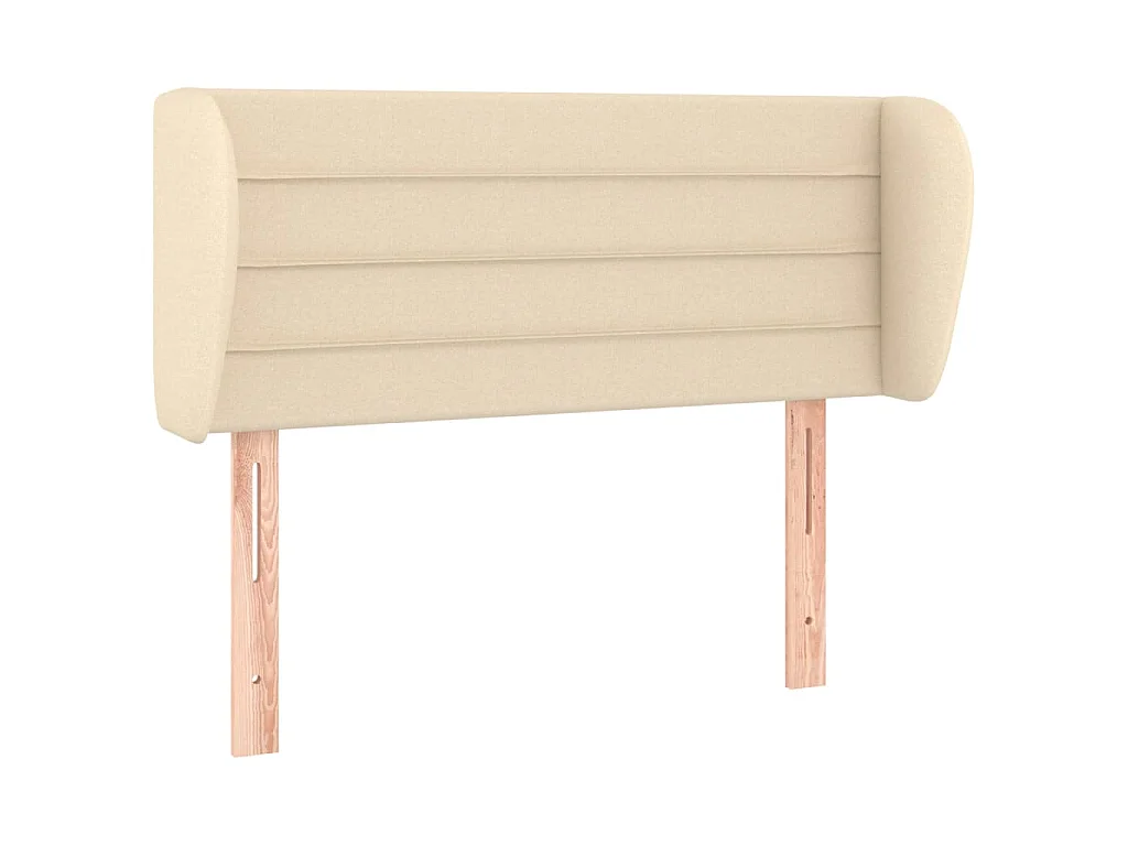 Hoofdbord met randen 103x23x78/88 cm stof crèmekleurig