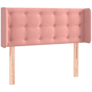 Hoofdbord met randen 103x16x78/88 cm fluweel roze Hoofdbord met randen 103x16x78/88 cm fluweel roze