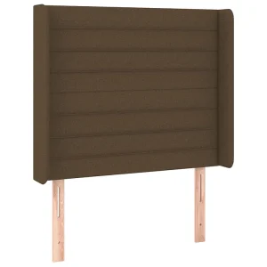 Hoofdbord met randen 103x16x118/128 cm stof donkerbruin Hoofdbord met randen 103x16x118/128 cm stof donkerbruin